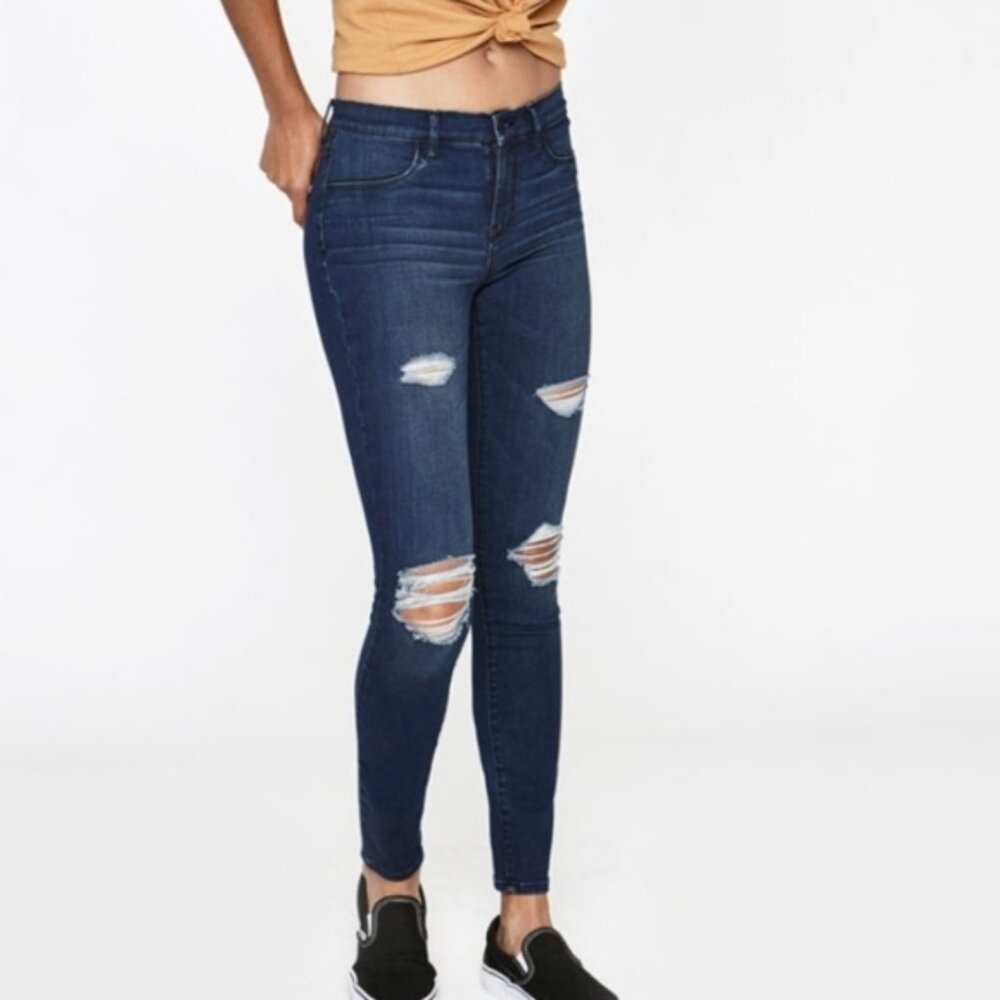PacSun Dark Wash Ripped / Distressed Jeggings Size 26